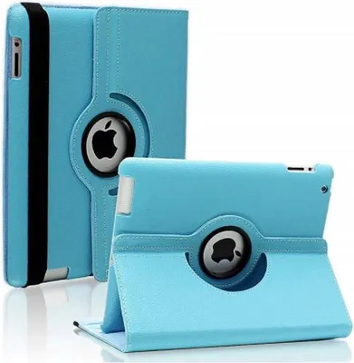 Produktbild von Tablet-Hülle – geeignet für iPad der 5. Generation – 9,7 Zoll – 360 Grad drehbares Bücherregal – Hellblau