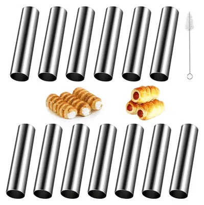 Produktbild von Cannoli Backform Set 15 Stück Edelstahl Schaumrollenform Klein