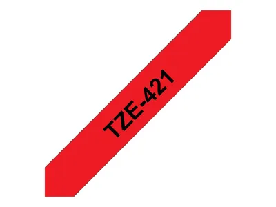 Produktbild von Brother TZE-421 Etiketten erstellendes Band Schwarz auf rot