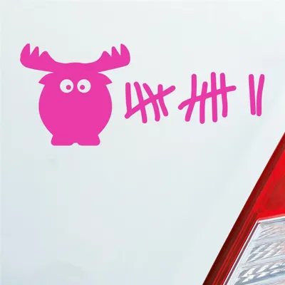 Produktbild von Auto Aufkleber Elch Liste Kills Drive Fast Strichliste 6x15 cm Pink Sticker Heckscheibenaufkleber