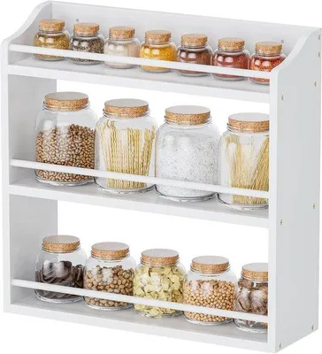 Image de Tiroirs en bois pour cuisine, à poser ou à fixer au mur, pour les meubles de cuisine ou de salle de bains, blancs
