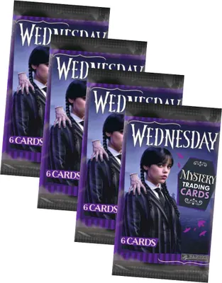 Produktbild von Panini Wednesday Karten - Mystery Trading Cards Sammelkarten - 4 Booster