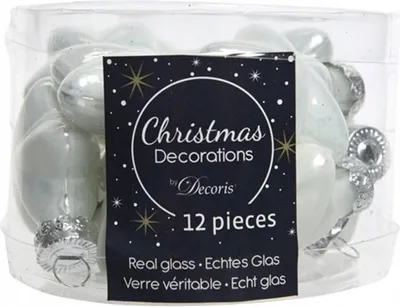 Produktbild von Christbaumkugeln, weiße Sterne, 12er-Set, 4 cm