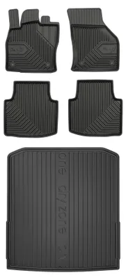 Productafbeelding van Rubberen automatten + kofferbakmat voor Skoda Superb III 2015-2023 (stationwagen) – 5-delig, zwart, op maat – Wielganizator