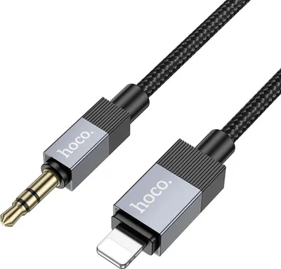 Obrázok produktu pre Kábel AUX Jack 3,5 mm (samec) na Lightning (samec) Hoco 1 m UPA32A čierny