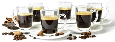 Produktbild von Set aus 12 Espressotassen mit Untertassen – 90 ml – Transparent
