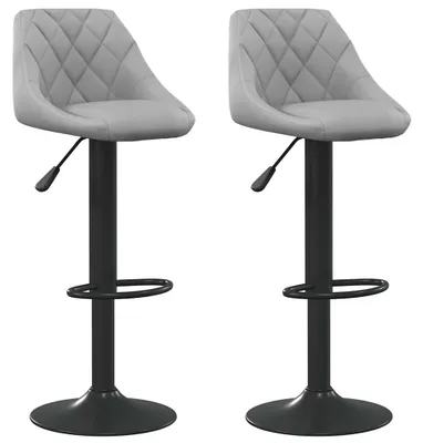 Produktbild von vidaXL Barhocker 2 Stk. Hellgrau Samt
