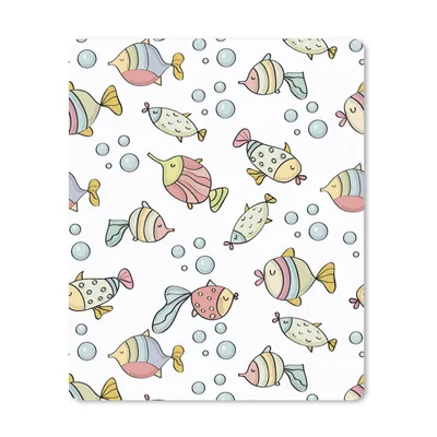 Produktbild von MuchoWow® Mauspad Mousepad Aquarium - Muster - Fische - Kinder - Pastell 30x40 cm - Mousepads - Maus Mat - Pad - Mausunterlage - Mausmatten