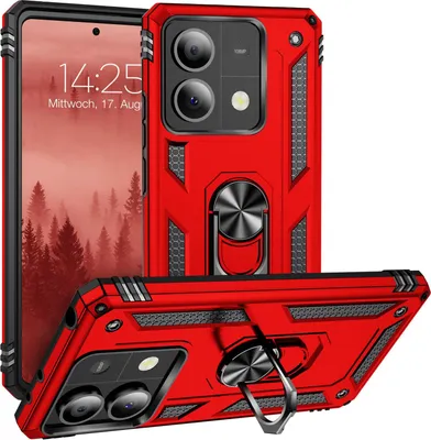 Produktbild von Armor Outdoor Handyhülle für Xiaomi Redmi Note 13 5G Handy Panzer Case Cover Schutzhülle Farbe: Rot