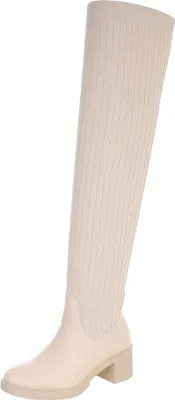 Produktbild von Ital-Design Damen Stiefel  Textiloptik, Lederoptik Overknees 87108660 Beige Gr.  37