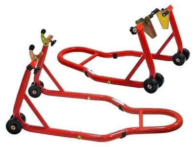 Obrázok produktu pre Sada stojanov na motocykel – predný a zadný – nastaviteľná, nosnosť do 200 kg