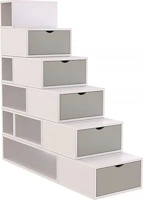 Produktbild von Treppenregal 150 cm - Weiß/Mokka
