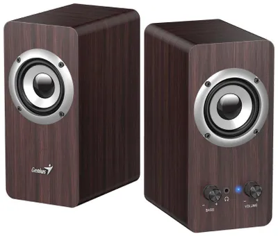 Produktbild von GENIUS Lautsprecher SP-HF400 Dunkelbraun/ 2.0/ 10W/ Holz/ dunkle Holzfarbe