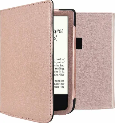 Productafbeelding van imoshion Vegan Leather Bookcase voor de Pocketbook Touch Lux 5 / HD 3 / Basic Lux 4 / Vivlio Lux 5 - Rosé Goud