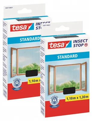 Produktbild von TESA STANDARD Fenster-Fliegengitter Klett schwarz 2er-Pack
