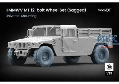 Produktbild von Scale X SCX-WM35004s HMMWV MT 12-bolt Sagged wheel set - 1/35