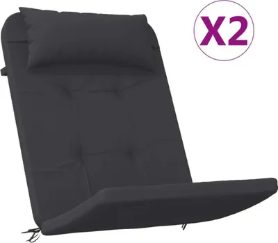 Produktbild von vidaXL Adirondack-Auflagen 2 Stk. Schwarz Oxford-Gewebe