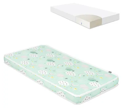 Produktbild von Kikkaboo Babybett Matratze Fantasia Cloud 120 x 60 x 9 cm, Baumwollbezug grün