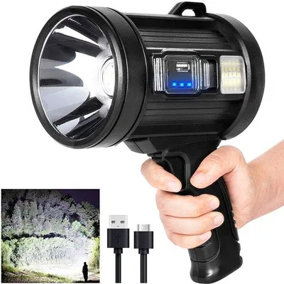 Obrázok produktu pre LED nabíjateľná priamotová baterka – kempingová lampa