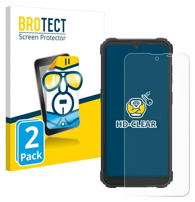 A product package for screen protectors, with a smartphone illustration and a smartphone with a screen protector applied.