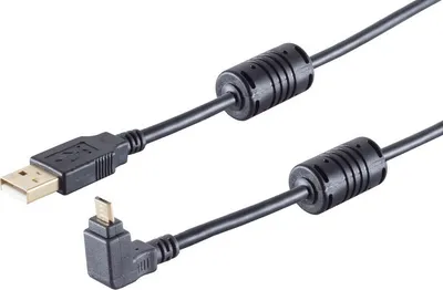 Produktbild von USB A - Micro B Stecker 180° Winkel oben 1m
