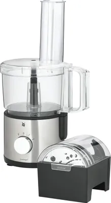 Produktbild von WMF Kult X Edition Küchenmaschine Zerkleinerer mit 5 Zubehör-Scheiben, Knetmesser, Stopfen, Edelstahl-Messer, Behälter 2,0l, 500 W