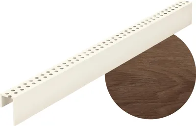 Obrázek produktu pro VOX Ventilační profil dolní - 3 m Perforovaná lišta pro fasády - PVC příslušenství Kerrafront - Perforovaná lišta - karamelový dub