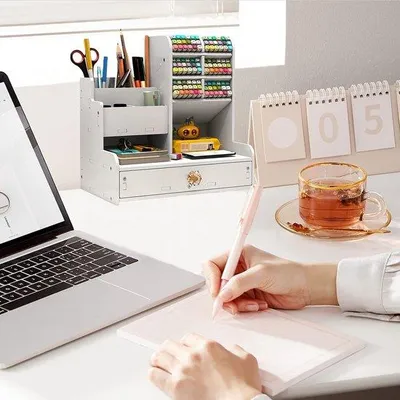 Produktbild von Famanu Büro Organizer - Aufbewahrungsbox für Schreibtisch, 15 x 25 x 25 cm