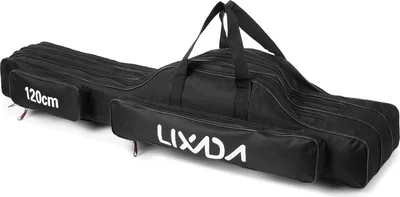 Produktbild von 3-lagige tragbare faltbare Angelrute Tasche - Angelausrüstung Aufbewahrungstasche - 90 / 120 / 150 cm