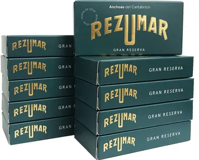 Immagine prodotto di Rezumar - Gran Reserva - Filetti di acciughe cantabriche gourmet in olio d'oliva - 10 x 50 g