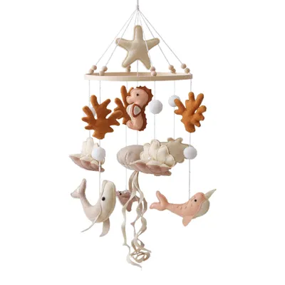 Produktbild von Joymaxx® Baby-Mobile aus Filz und Holz – Babybett-Mobile fürs Babyzimmer – Geschenk zur Geburt