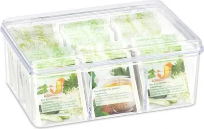 Produktbild von Transparente Teebox mit 6 Fächern