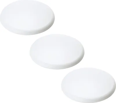 Zdjęcie produktu dla Bardzo płaska pokrywa 3 sztuki Puszka rozdzielcza PVC biała Baldachim Puszka sufitowa Zakończenie lekkie, okrągłe, 135 mm