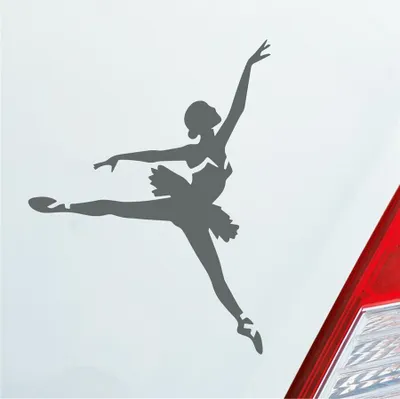 Produktbild von Auto Aufkleber Tänzerin Ballerina Ballett Musik 9x12 cm Grau Sticker Heckscheibenaufkleber