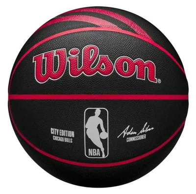 Produktbild von Wilson - "Chicago Bulls" Basketball, NBA PP9344 (7) (Schwarz/Rot)