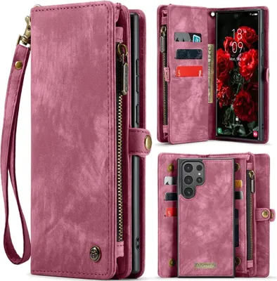 Produktbild von Samsung Galaxy S25 Ultra Hülle - CaseMe 008 2-in-1 Klapphülle & Back Cover mit Brieftasche - Rosa
