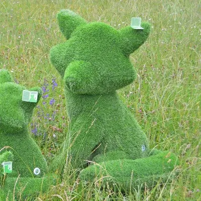 Immagine prodotto di AniPlants, Figura in erba, "Volpe" seduta, decorazione da giardino, 100 cm