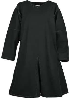 Zdjęcie produktu dla Średniowieczna tunika Kragelund Askur, długi rękaw, czarna - bawełna Średniowieczne kostiumy męskie LARP Viking rozmiar: XL
