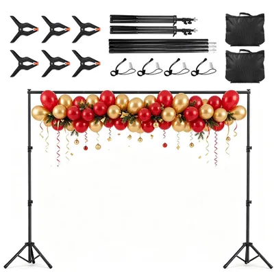 Produktbild von Fotohintergrundständer - Verstellbares Stativ für Fotohintergründe - 2 x 3 m - Komplettset - Tragetasche - Für Party- und Hochzeitsfotografie