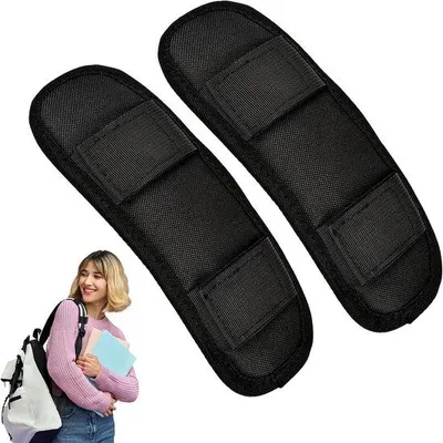 Produktbild von Schultergurten-Pads - Universell abnehmbar, schwarzes Schulterriem-Pad für Rucksackgurte - Reisetaschen - Schultertaschen - Gitarrenriemen