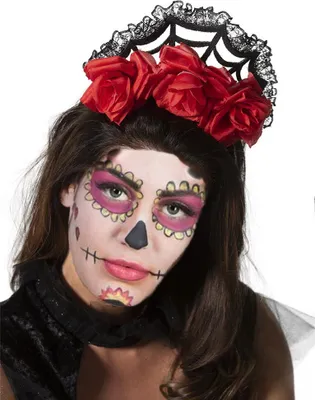 Produktbild von Haarreif Tag der Toten La Catrina Rosen Haarschmuck Größe: ohne Attribut