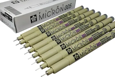 Produktbild von Sakura Pigma Micron – Pigmentfeinkugelschreiber – Set mit 8 Stück – Schwarz