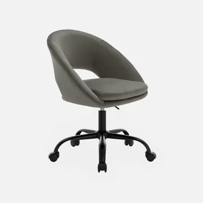 Immagine prodotto di Sedia da ufficio con rotelle in velluto, Grigio