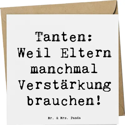 Produktbild von Mr. & Mrs. Panda Glückwunschkarte Spruch Liebe Tanten - Weiß - Geschenk, faltkarte, Familie, Grußkarte, Verwandtschaft, Familienmitglieder, Nichte, doppelkarte, Neffe