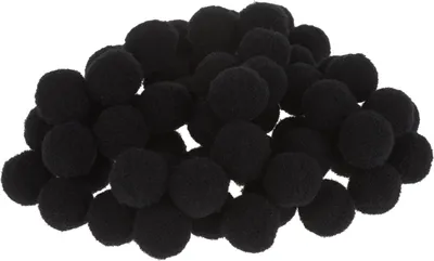 Produktbild von VBS Pompons, 15mm, 60 Stück Schwarz