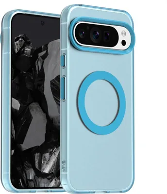 Obrázek produktu pro Pouzdro pro Google Pixel 9 Pro XL, kompatibilní s MagSafe, tenké poloprůhledné matné nárazuvzdorné pouzdro na telefon Modrý