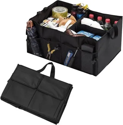Productafbeelding van Kofferbak Organizer - Opbergtas Auto - Auto Opruimen - Waterdicht & Inklapbaar - 60 Liter - Zwart