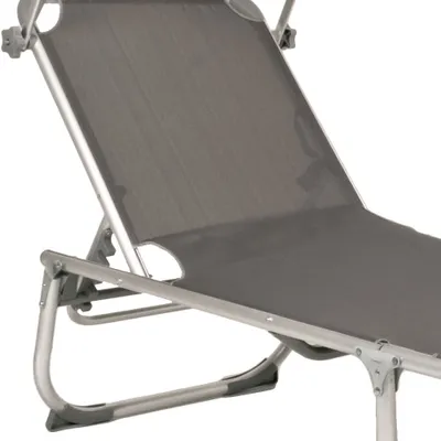 Obrázek produktu pro Lehátko Kiso se sluneční clonou, 197 x 61 x 33,5 cm, šedé