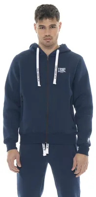 Image de Sweat-shirt d'hiver pour homme à capuche et fermeture éclair, petit logo Leone 1947 Soft Basic