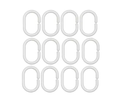 Produktbild von Praktische Duschvorhanghaken transparent – 12 Stück stabile Ringe für Ihr Badezimmer